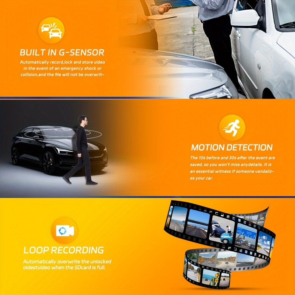 Dash Cam Car Black Box Dashcams for Cars Free 64GB SD Card with WIFI GPS Night Vision G-Sensor Loop Recording Ultra Wide Angle Front, Back, Left, Right 3.0 Inch IPS Screen No Card/ with 32GB Card/ with 64GB Card Dash Camera