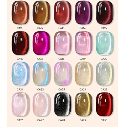 Cat Eye Gel Polish 15ml Plum Bordeaux Magnetic Soak Off UV LED – 3D Light-Shifting Effect Quick Dry Semi-Permanent Long-Lasting Fall Winter Dark Nail Colors for DIY & Salon Nail Art Women