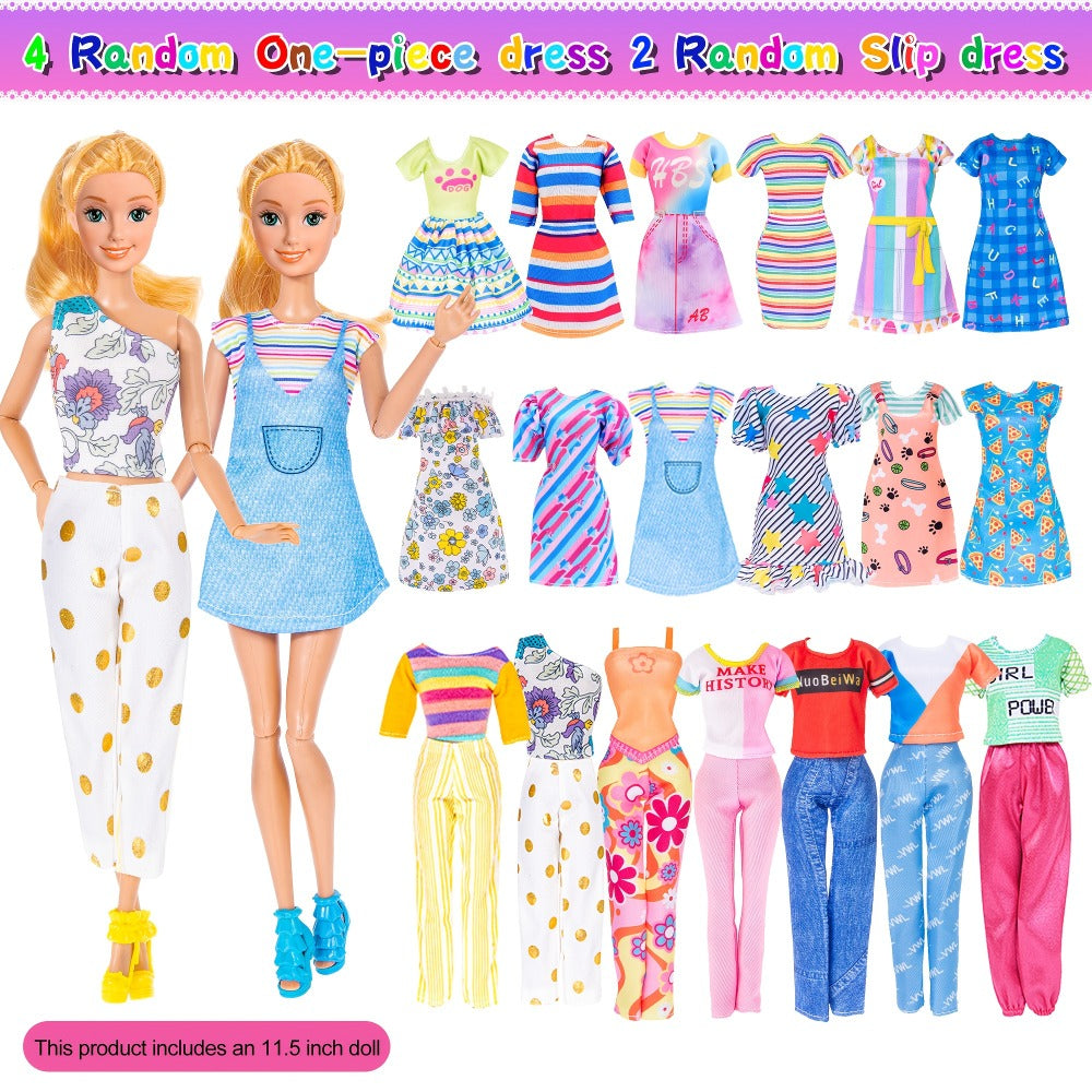 Doll Clothes & Closet Playset 91pcs for 11.5 Inch Fashion Dolls – Wardrobe with Princess Gowns, Dresses, Shoes, Handbags & Accessories, Creative Dress-Up Toy Gift Set for Girls Ages 3+