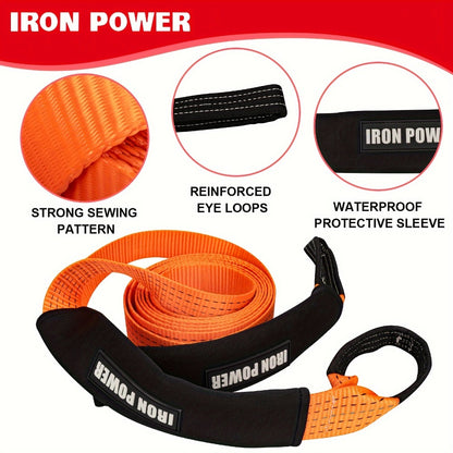Tow Strap Kit 2" x 20ft - Heavy Duty Emergency Towing Rope with 2pc 1/2" D-Ring Shackles for Off-Road Recovery, Truck, SUV & 4x4 Vehicle Rescue