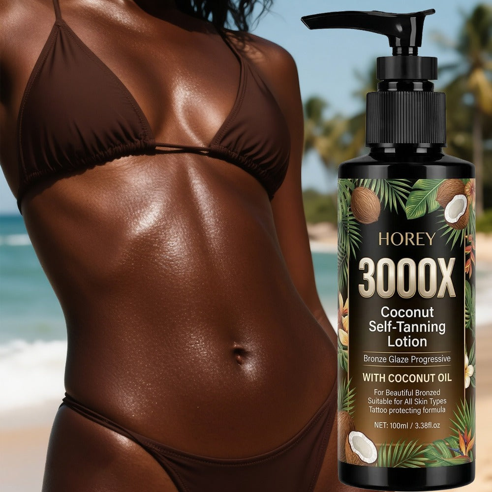 Tanning Lotion 3000X Coconut & Olive Extract Indoor Tanning Accelerator – Deep Bronze Glow Skin-Smoothing Sunless Tanner Keeps Skin Soft & Moisturized 100ml