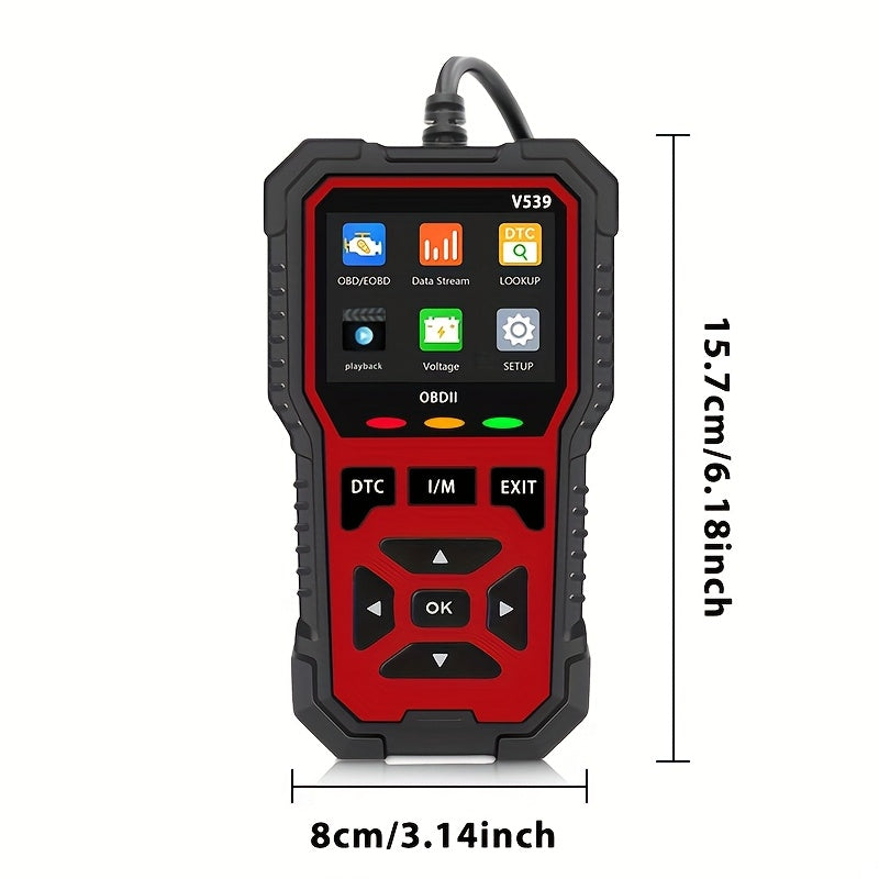 2026 Enhanced V539 OBD2 Diagnostic with Full Engine Code Reading And 6 Reset Modes for All OBD2/EOBD Vehicles from 1996 Onwards, Capable of Battery Voltage Testing And Reading/Clearing Codes Without a Battery, Without Battery