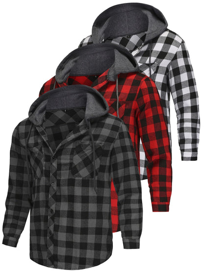 Men's Hoodie - Long Sleeve Button-Front