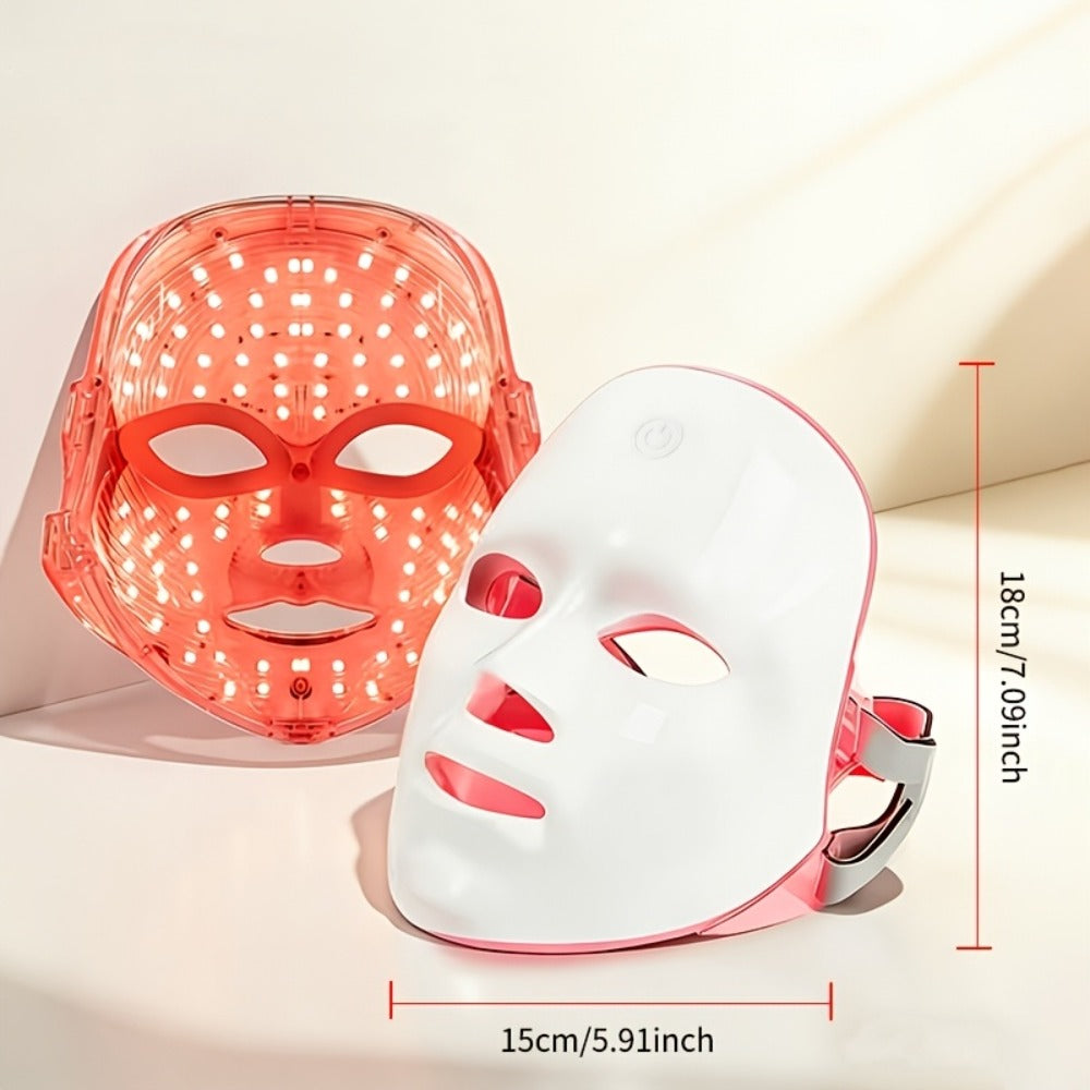LED Light Therapy Facial Mask 7-Color USB Rechargeable Portable - Skin Rejuvenation Anti-Aging Acne Treatment Collagen Boost Home Beauty Device - Skincare Gift for Women Girlfriend All Skin Types