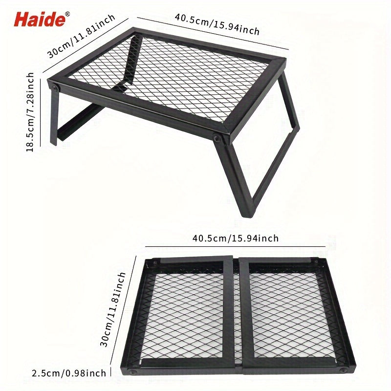 Portable Camping Bonfire Grill with Storage Bag – Heavy Duty Iron Barbecue Rack for Outdoor Picnic, RV Party & Firewood Heating, Includes Food Clips and Cleaning Cloths, Great Men's Gift