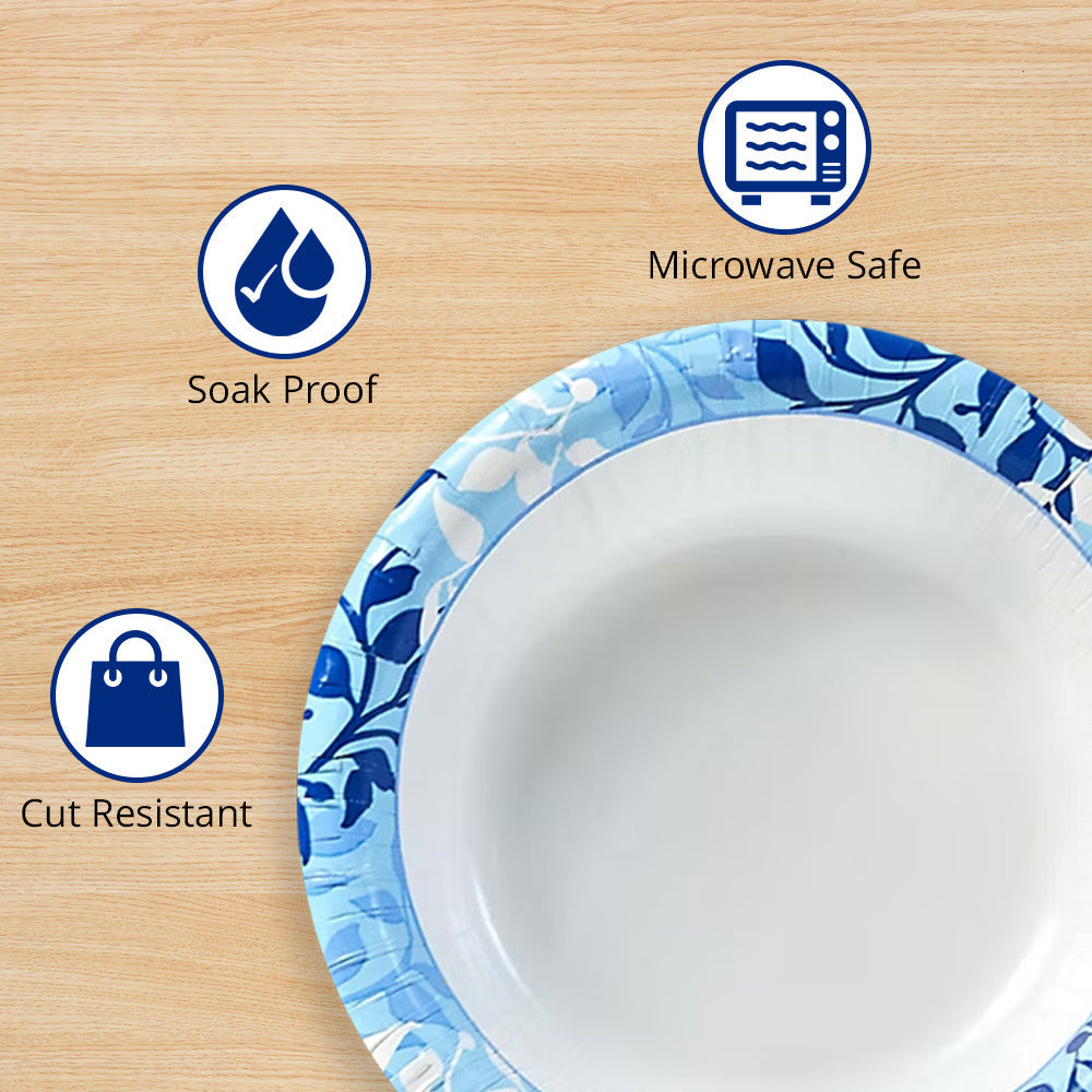 Paper Plates 10 Inch Heavy Duty Botanical Leaf Design Soak Proof Microwave Safe Disposable Dinner Plates for Party BBQ Holiday Everyday Use 50 100 204 Count