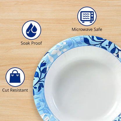 Paper Plates 10 Inch Heavy Duty Botanical Leaf Design Soak Proof Microwave Safe Disposable Dinner Plates for Party BBQ Holiday Everyday Use 50 100 204 Count