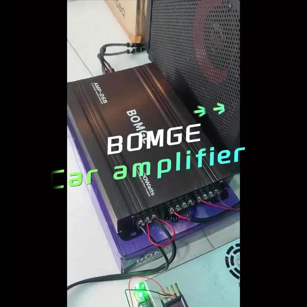 BOMGE Professional 4 Channel Amplifier Dub 4 Channel Car Amplifier AMP228 Vehicle Amplifier 2500 Watts Max for Subwoofers And Speakers