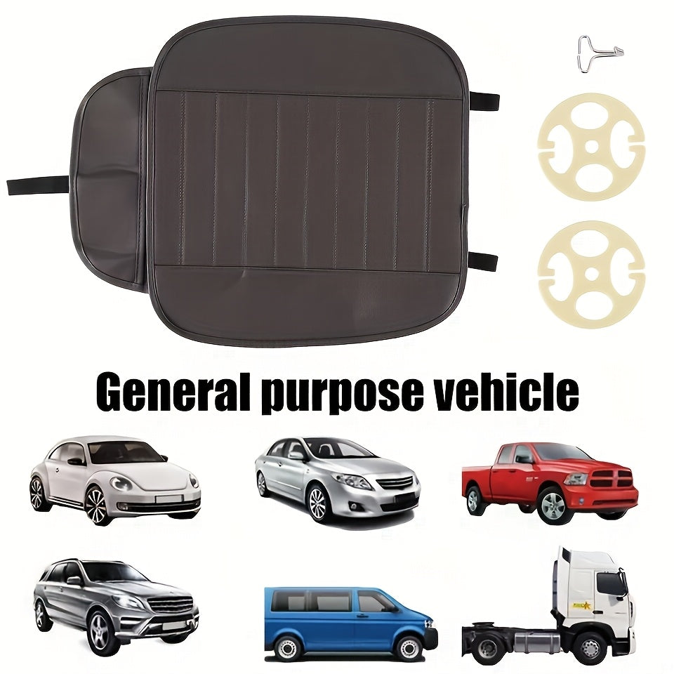 2pcs Front Seat Pads with Non-Slip Rubber Base, Breathable No-Back Design for Long-Lasting Comfort, Universal Fit for All Seasons