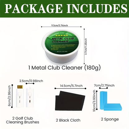 Golf Club Cleaner Polish Kit 7-Pack | Iron Cleaning Paste, Brush & Sponge Care Set for All Golf Clubs
