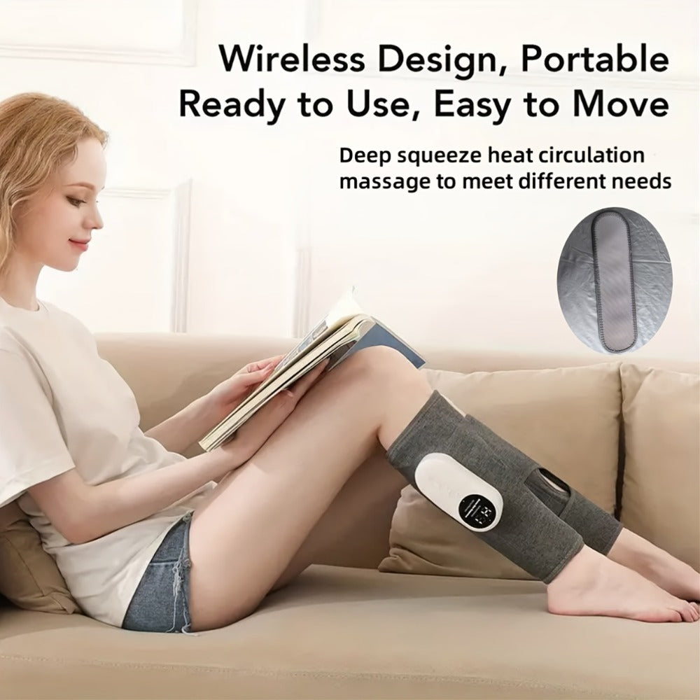 Air Compression Leg Massager – Cordless Calf & Foot Massager with 3 Intensity Levels for Legs, Thighs, Knees & Feet | Circulation Booster, Holiday Gift for Women & Men