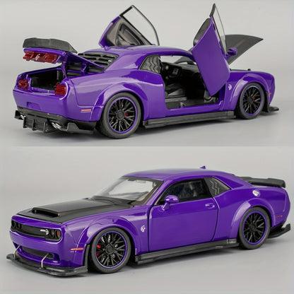 Dodge Hellcat Diecast Car Model 1:32 Scale Alloy Replica with Display Base | Openable Doors, Collectible Mini Vehicle | Birthday Christmas Gift for Car Lovers