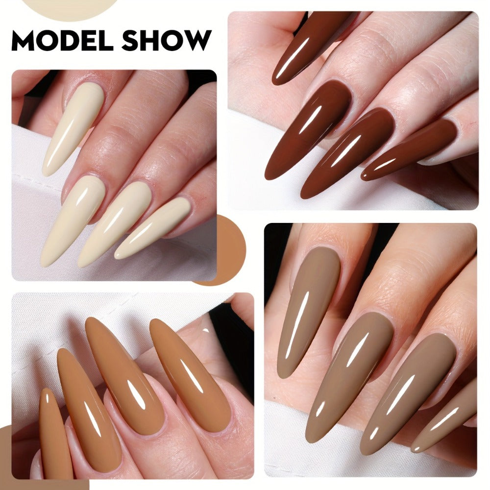Fall Winter Gel Nail Polish Set 9 Colors XEIJAYI Alcohol-Free LED Glossy - Long Lasting Salon Quality Multicolor Round Bottle Autumn Seasonal DIY Manicure Kit Holiday Nail Art Gift for Women