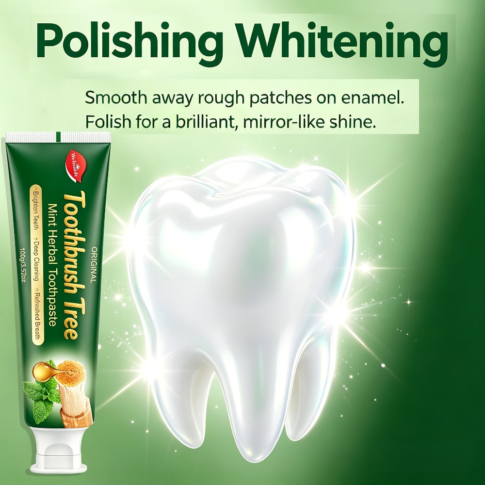 Natural Toothpaste 3-Pack – Herbal Mint Formula for Sensitive Gums & Teeth, Long-Lasting Freshness, Gentle Deep Cleaning Dental Care for Men & Women, Sleek Tube Design with Natural Ingredients