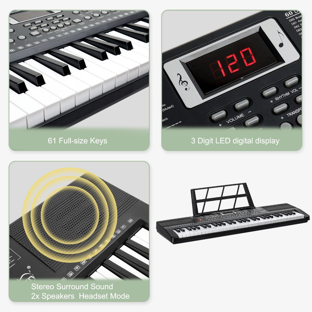 61-Key Digital Piano Starter Kit with Stand, Bench and Teaching Modes detail image - detail view 10
