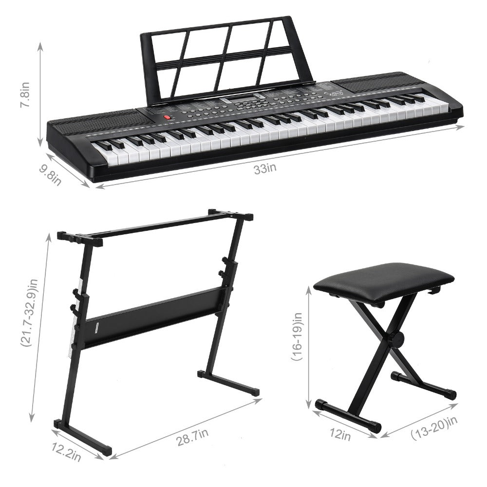 61-Key Digital Piano Starter Kit with Stand, Bench and Teaching Modes detail image - detail view 11