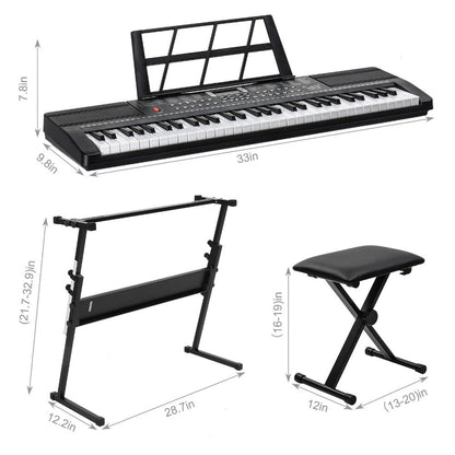 61-Key Digital Piano Starter Kit with Stand, Bench and Teaching Modes detail image - detail view 11