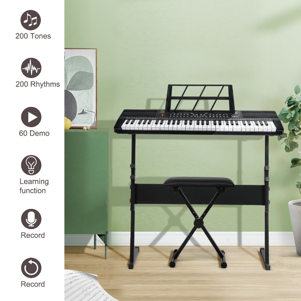 61-Key Digital Piano Starter Kit with Stand, Bench and Teaching Modes detail image - detail view 6