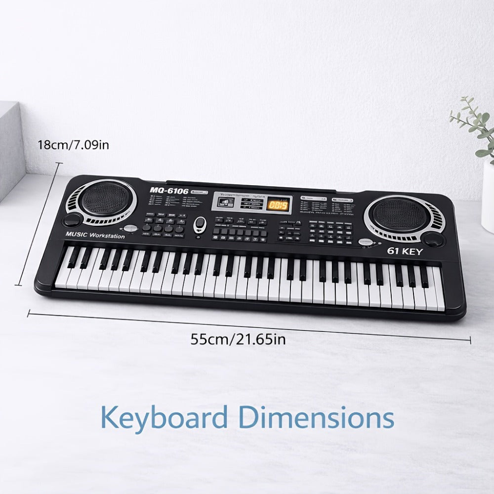 61-Key Keyboard Accessory Kit with Microphone, Sheet Music and Key Stickers detail image