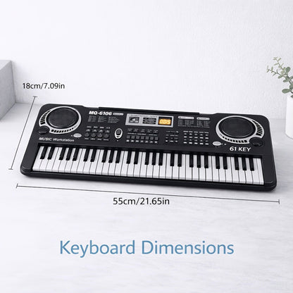 61-Key Keyboard Accessory Kit with Microphone, Sheet Music and Key Stickers detail image