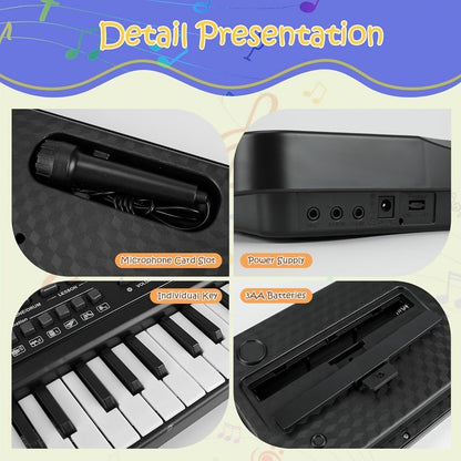 61-Key Keyboard Accessory Kit with Microphone, Sheet Music and Key Stickers detail image - detail view 7