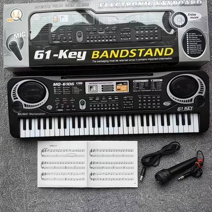 61-Key Keyboard Accessory Kit with Microphone, Sheet Music and Key Stickers detail image - detail view 9