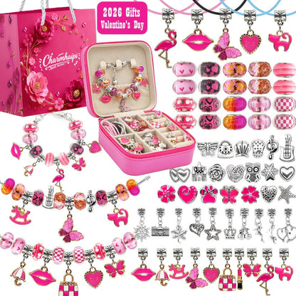 Bracelet Making Kit for Girls & Women – DIY Unicorn Mermaid Jewelry Craft Set with Portable Jewelry Box, Handmade Beaded Bracelet, Birthday Christmas Valentine's Day Graduation Gift