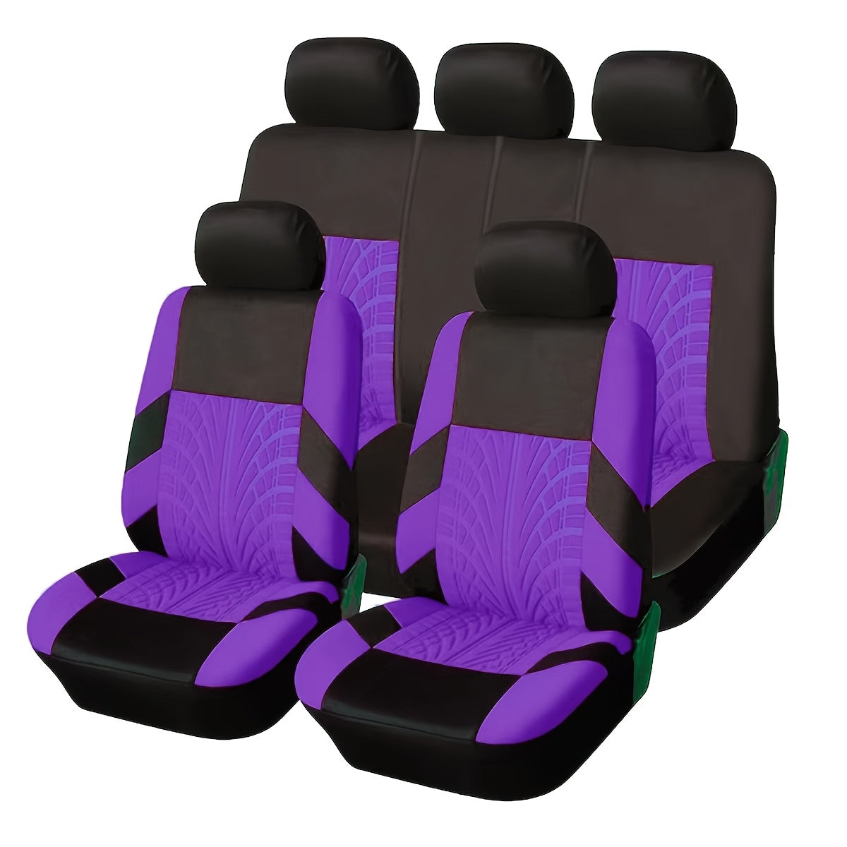 (Full Enclosure) 5-seat Fashion Tire Track Details Car Seat Covers, Suitable for Most 5-seat Models On The Market, Breathable Fabric.