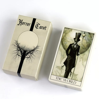 Horror Tarot Cards Deck – Mystical Dark Tarot Card Set for Divination, Power Exploration & Intuition Reading | Gothic Board Game Accessory Halloween Christmas Birthday Gift for Adults & Teens