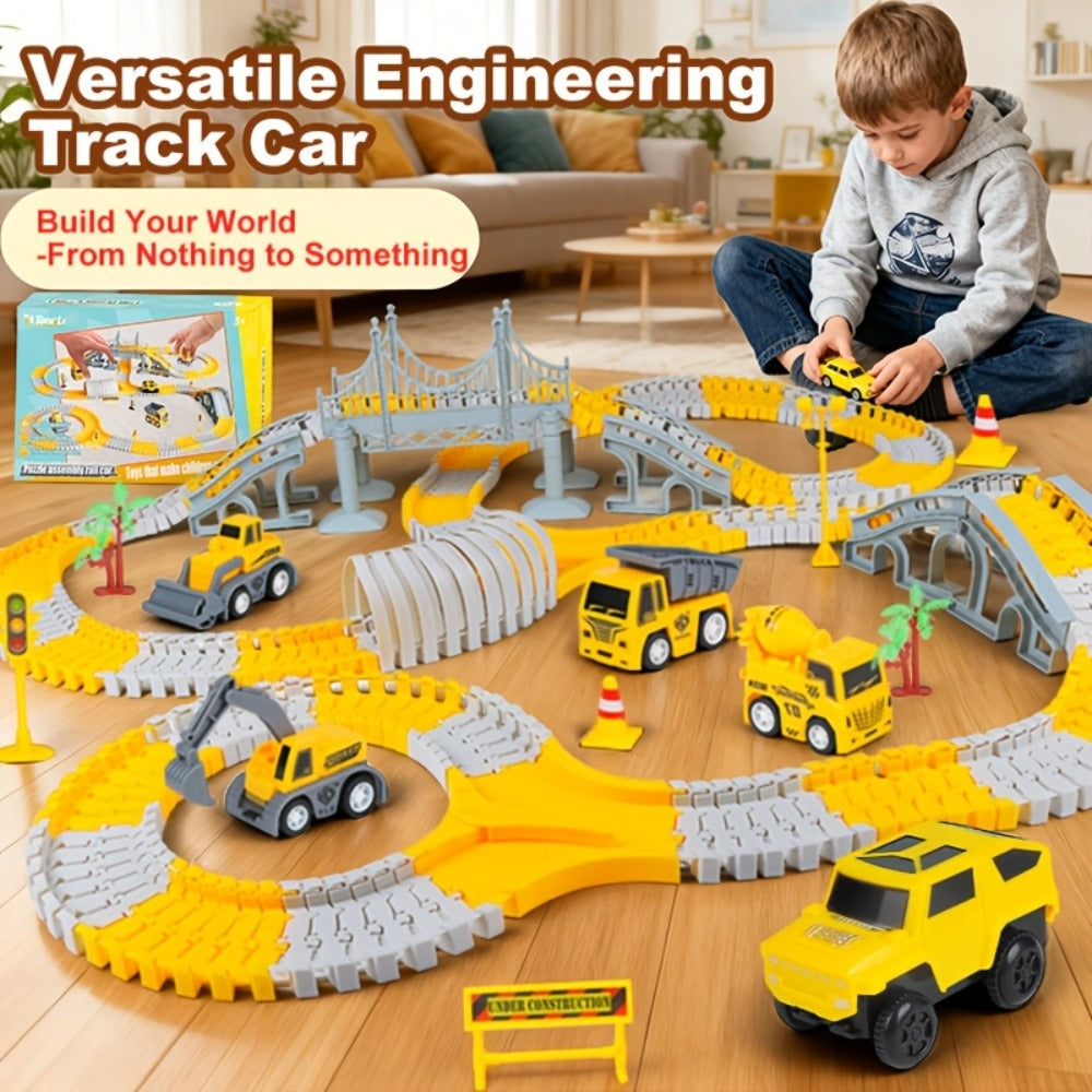 Roller Coaster Track Set 467pcs for Kids Ages 3 4 5 6 7 8 – Electric Race Car DIY Assembly Obstacle Challenge Track Toy STEM Engineering Gift Boys Girls Birthday Christmas