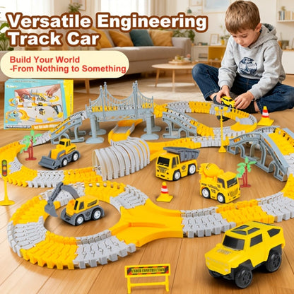 Roller Coaster Track Set 467pcs for Kids Ages 3 4 5 6 7 8 – Electric Race Car DIY Assembly Obstacle Challenge Track Toy STEM Engineering Gift Boys Girls Birthday Christmas