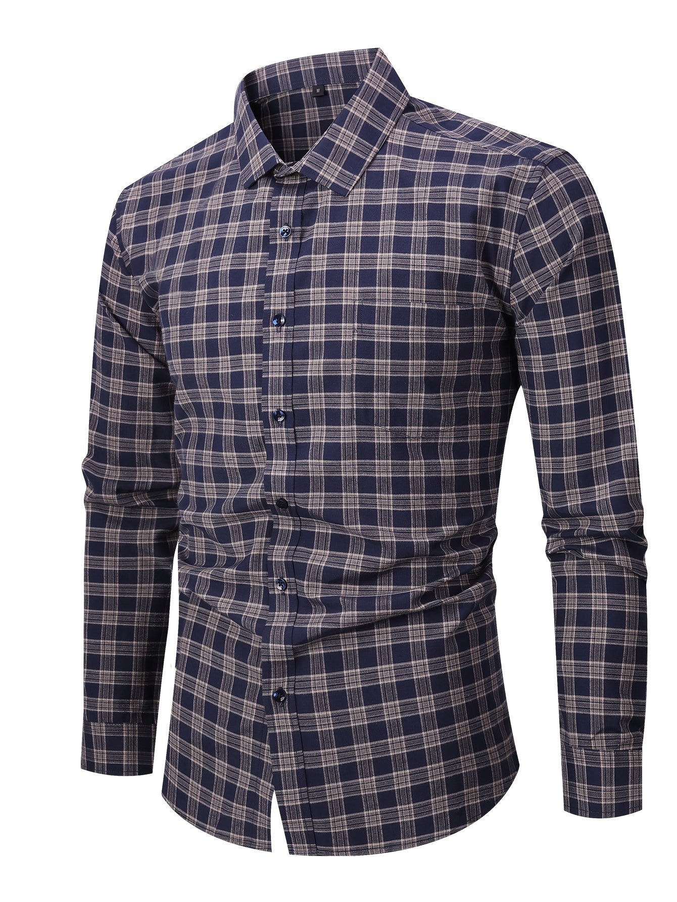Men's Plaid Long Sleeve Casual Shirt - Easy Care