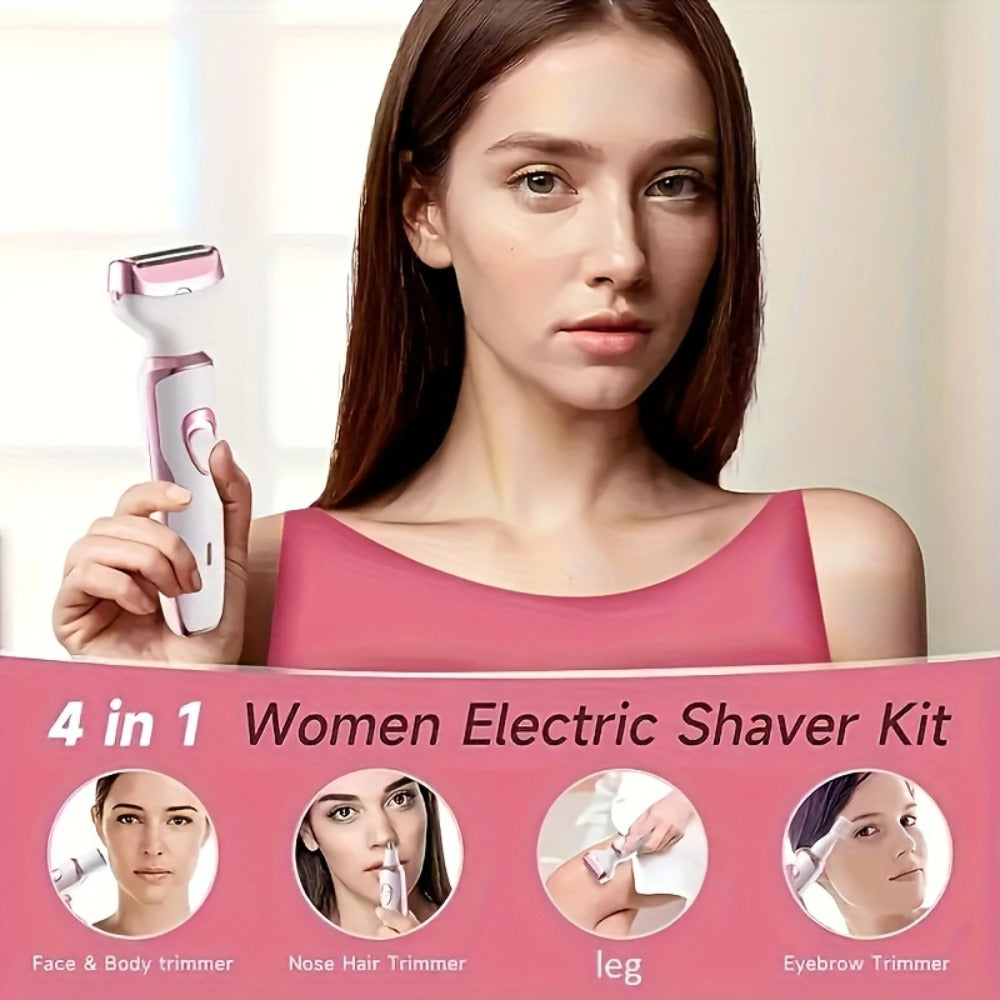 Facial Hair Remover for Women Electric USB Rechargeable Multifunctional Trimmer Set for Eyebrows Nose Face Legs Painless Portable Lady Grooming Kit Pink Purple Gift Set