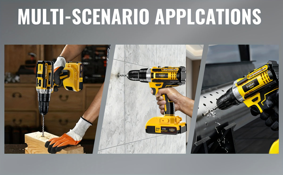 2026 21V Cordless Drill Kit with Tool Box, Fast-Charging Rechargeable Electric Drill Set with 2.0Ah Batteries, Portable Drill Driver Kit with Hand Tools & Bits for Home Maintenance, Great Tool Gifts for Dad And Men, Optional Accessories.
