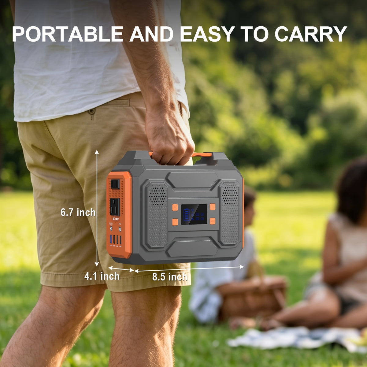 100W/300W Portable Power Station Solar Generator, (Solar Panel Optional), High Capacity Battery Pack, With 2*AC Outlet, DC, USB Port, LED Light, Extra Battery Power Supply For Outdoor Camping, Hiking, Road Trip, CPAP, Fan, Hurricane Emergency, Gift