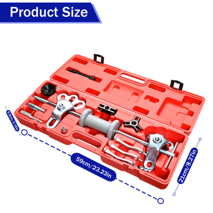 19-Pc Slide Hammer Puller Kit Bearing/Race/Seal Remover Tool Set 10LBS Forged Steel Hammer 12 Adaptors Universal For Auto Repair Shops &, Men Gifts
