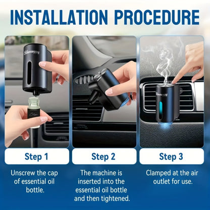 Car Air Freshener Aroma Diffuser with Essential Oils – USB Powered Smart Scent Diffuser for Car, 3/6/10/20 Bottles 0.34oz Essential Oils Included, Compact Cup Holder Design, Multi-Color