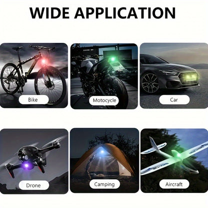 Wireless LED Strip Lights 8-Color 4pcs / 6pcs – Remote Control USB Rechargeable Waterproof Anti-Collision Light for Car Motorcycle Bike Drone Aircraft