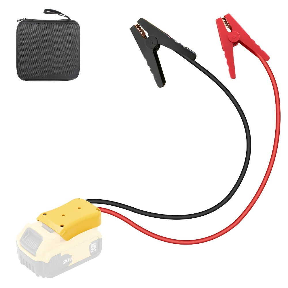 Jumper Cables with Battery Adapter – Compatible with Dewalt 18V & Ryobi 18V, 8AWG 5.9FT Portable Car Jump Starter Cables for Light Vehicles (Battery Not Included)