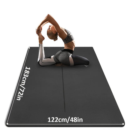 Thick TPE Exercise Gymnastics Mat 72"x48" – Extra Thick Non-Slip Surface for Yoga, Pilates, Home & Outdoor Fitness Training, Durable & Lightweight