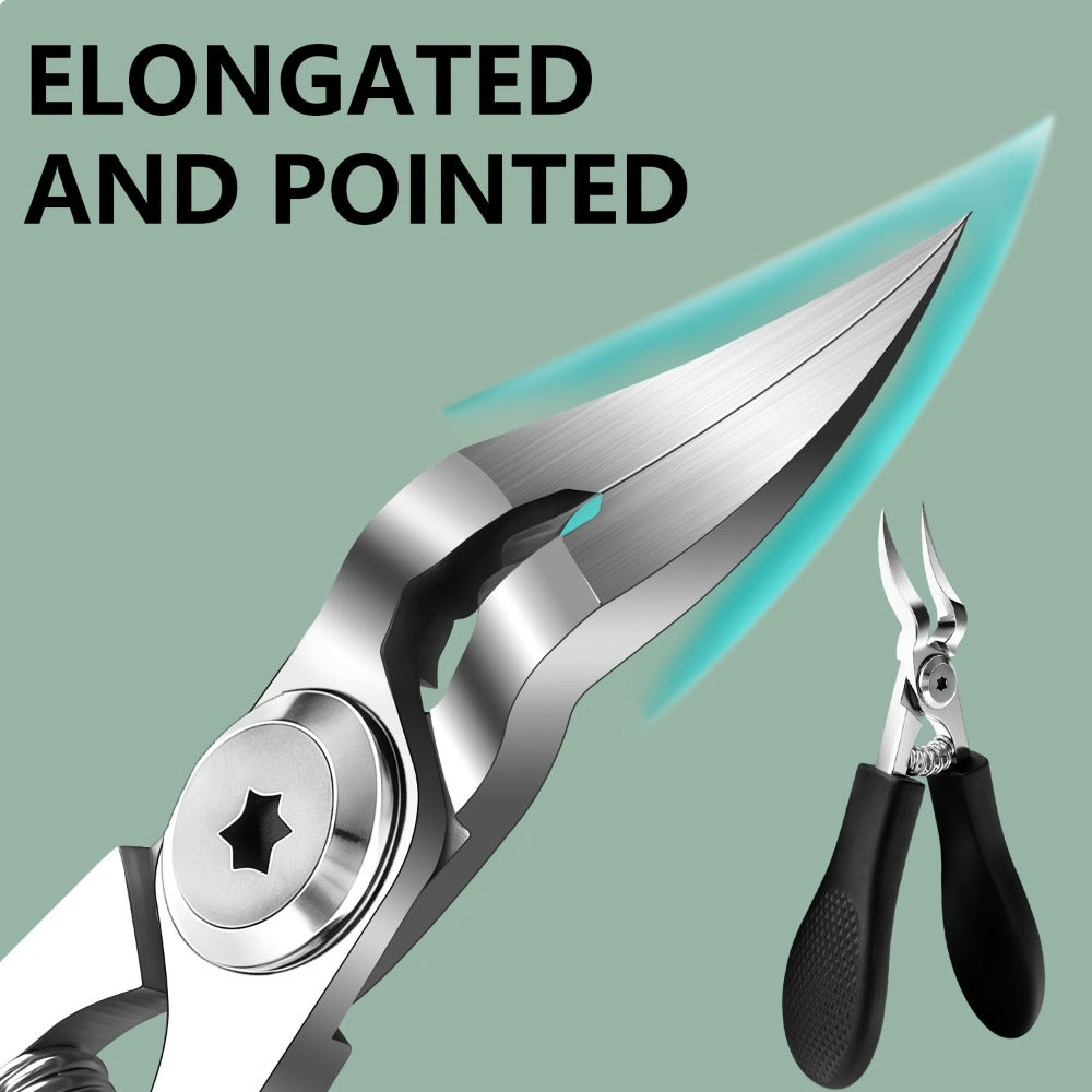 Toenail Clippers Set 7pcs Heavy Duty Wide Jaw — Professional Stainless Steel Pedicure Kit for Thick & Ingrown Toenails, Ergonomic Foot Care Tools for Men Seniors Adults Home Use