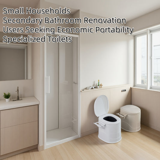 [RVTENRIO] Portable Toilet with Lid In Multiple Colors Ideal for Small Households, Secondary Bathroom Renovations, And Those Seeking Affordability And Portability. Features A Tissue Holder, Easy Cleaning, Odor Control, And Requires No Electricity.