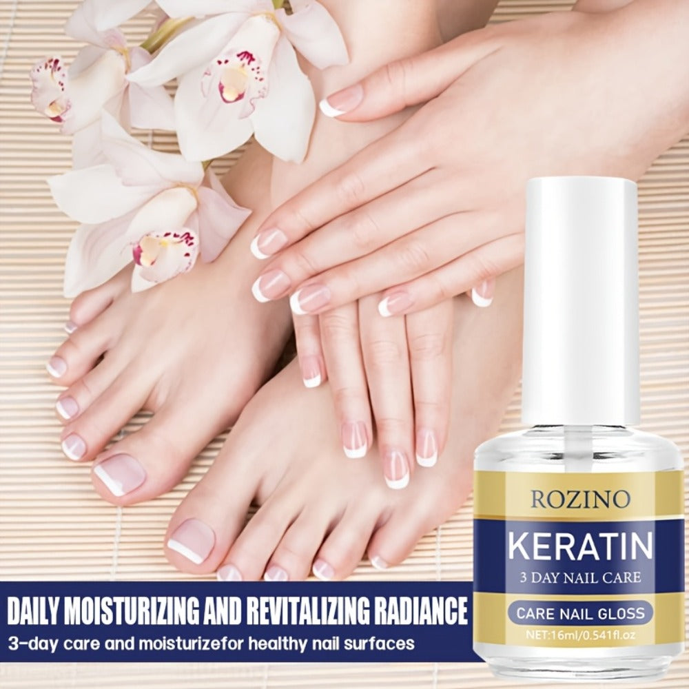 Keratin Nail Polish Strengthener 3pcs – Aloe Vera & Lavender Moisturizing Treatment for Dry Brittle Peeling Nails, Instant Hydration, Korean Skincare Formula, Natural Nail Care for Hands & Fingernails