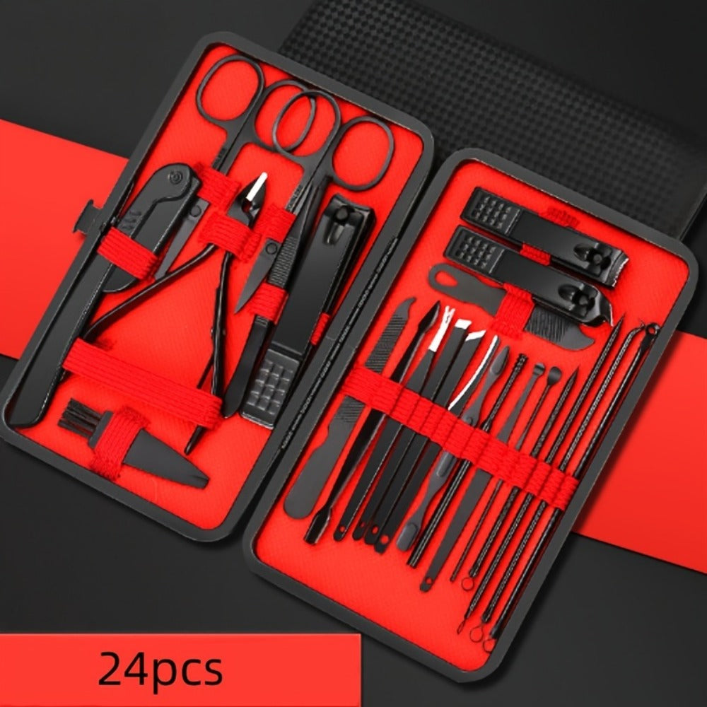Stainless Steel Nail Clipper Gift Set 23pcs — Professional Sharp Blade Fingernail Toenail Trimmer Manicure Pedicure Kit for Men Women, Salon Quality Home Nail Care, 3-Set Value Pack