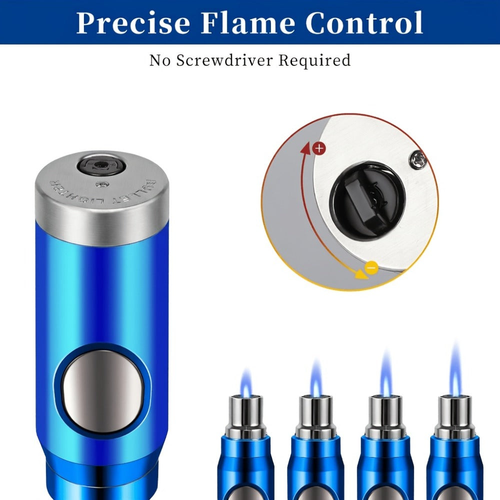 Refillable Torch Lighter with Adjustable Jet Flame – Butane Igniter for Candle, BBQ Grill, Camping & Outdoor Use, No Battery Required, Gift Box Included (Gas Not Included)