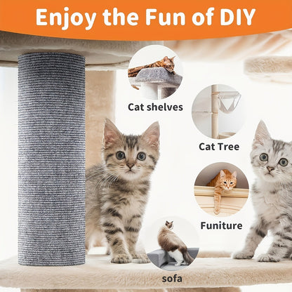Cat Scratch Pad Self-Adhesive - Durable Cat Scratching Board for Sofa and Wall Protection, Anti-Scratch Furniture Protector Sticker for Indoor Cats, Long-Lasting Sisal Texture, Available in Dark Gray, Black, Light Grey