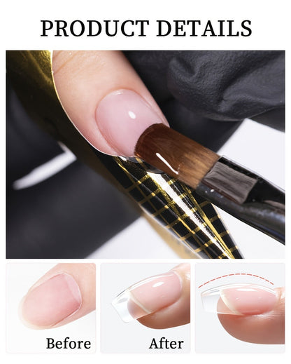 Nail Extension Gel Kit 3pcs 100g Clear Creamy Building Gel Hard Construction Gel for Nail Strengthening Lengthening and Manicure UV LED Nail Builder Gel Set Salon and Home Use