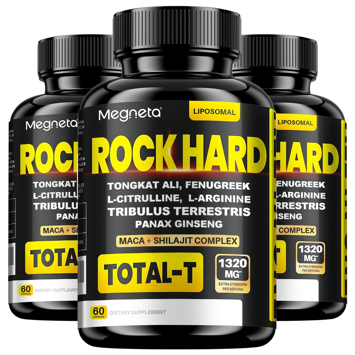 Tongkat Ali Capsules for Men — Rock Hard Formula with Tribulus Terrestris, Fenugreek & L-Citrulline | 60 Capsules, 1 Month Supply