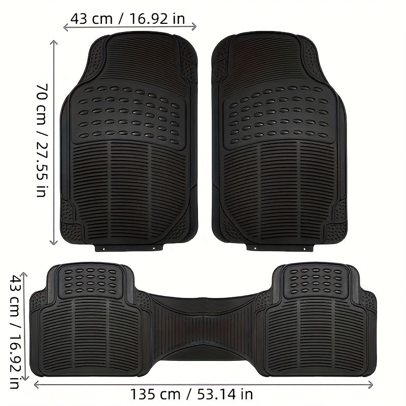 3pcs Durable Car Floor Mats, Durable PVC Non-slip And Easy to Clean, Universal Car Anti-skid Mats for Sedans And SUVs, Universal Design
