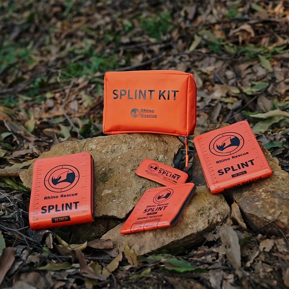 Emergency Splint Set 4pcs – Rollable First Aid Splints in 4 Sizes (36", 18", 9", 4"), Lightweight Compact Medical Splint for Outdoor Survival Camping Hiking Emergency Kit, Orange
